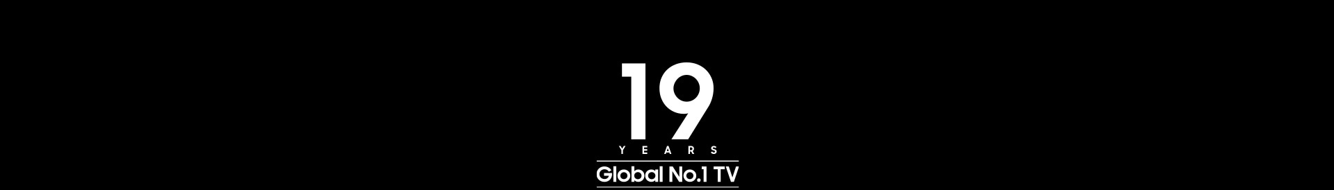 Logossa lukee 19 Years Global No. 1 TV (19 vuotta maailman televisioiden ykkönen).