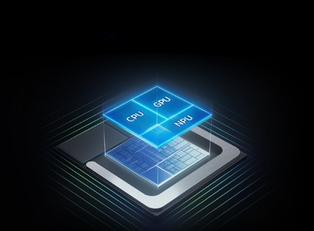 Puce Samsung intégrant CPU, NPU et GPU pour des performances optimisées sur Galaxy Book.