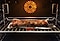 Un plat dans le four entrain de cuir par le mode cuisson Air sous-vide