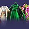 Un rendu numérique de trois robes NFT colorées