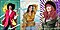 Trois portraits dynamiques d’un groupe diversifié de femmes avec des illustrations numériques.