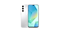 Deux smartphones Galaxy A16 gris vus de face et de dos