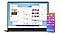 À gauche se trouve le Galaxy Book avec un site Web récemment ouvert sur un smartphone Galaxy. À droite se trouve le smartphone Galaxy avec différentes icônes d’applications.