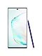 Vue de face de l’écran d’un Galaxy Note10, avec un S Pen appuyé contre le côté droit