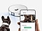 L'aspirateur robot scanne le chien pour qu'il s'affiche sur le smartphone Galaxy.