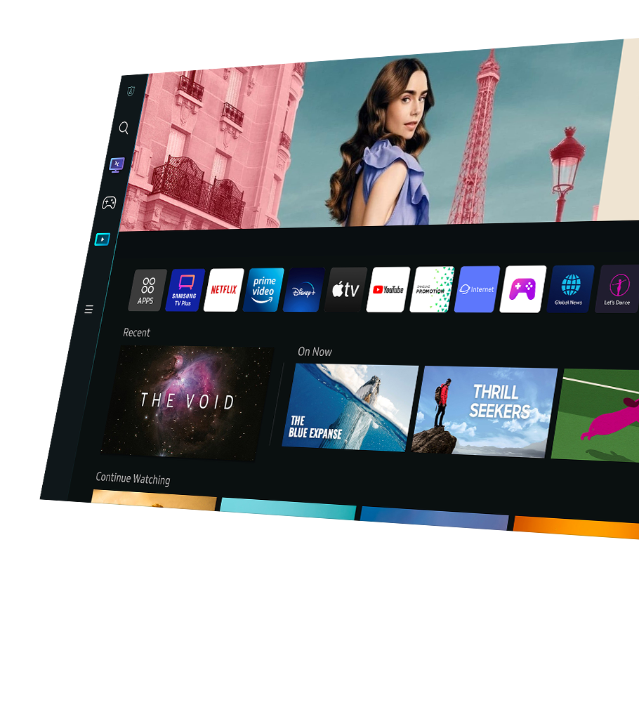 On voit un navigateur internet avec la page Samsung.com. C’est une page produit, et la page web montre différentes caractéristiques du Smart Monitor.