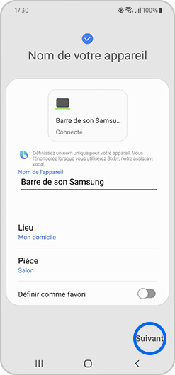 Configuration d'une barre de son Samsung connectée à l'application SmartThings