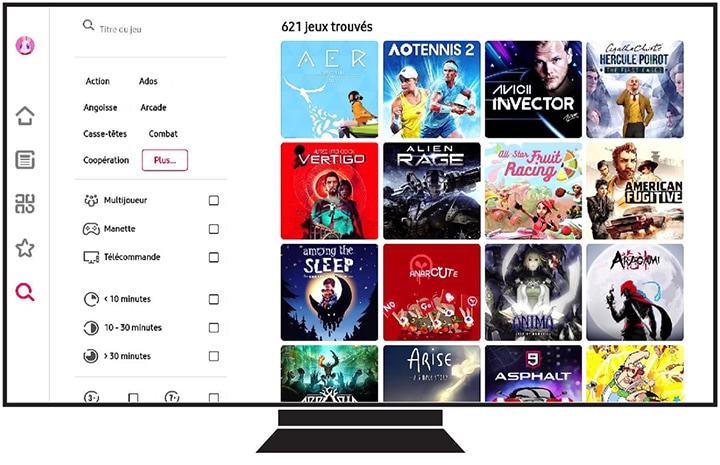 Aperçu de la page de recherche app Blacknut