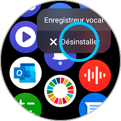Désinstallation d'une application d'une Galaxy Watch