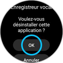 Désinstallation d'une application d'une Galaxy Watch