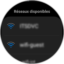 Aperçu des réseaux disponibles sur une Galaxy Watch