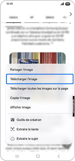 Sélectionner une image puis sélectionner Télécharger l’image qui apparaît