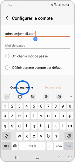 Configuration manuelle d'un compte de messagerie sur l'application E-mail de Samsung