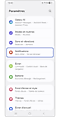 Sélection du menu Notifications