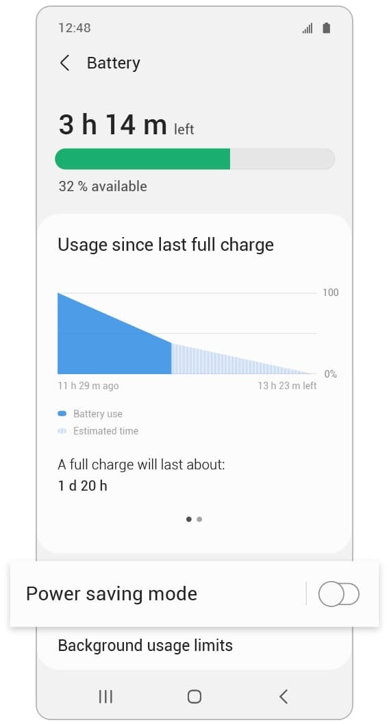 Appuyer sur Économie d'énergie