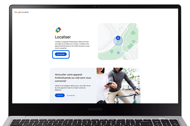 Cliquer sur le bouton Se connecter pour accéder à la localisation de votre appareil