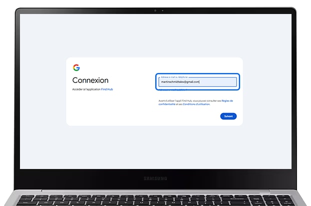 Entrer l'adresse email