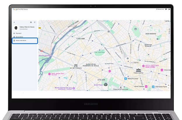 Appuyer sur Factory reset device