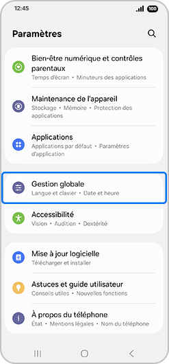 Sélection de Gestion globale