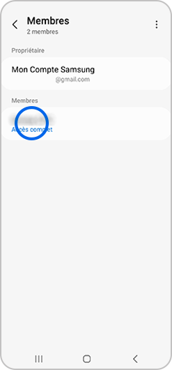 Sélection d’un membre d'un lieu dans l'application SmartThings