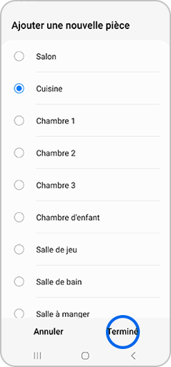 Ajout d’une pièce à l'application SmartThings