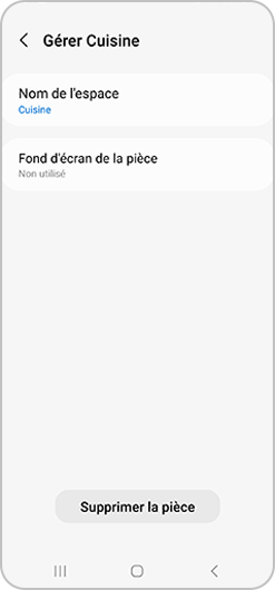 Modification d’une pièce de l'application SmartThings