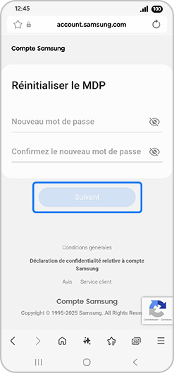 Entrer les identifiants et appuyer sur Suivant
