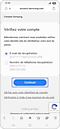 Écran de vérification d’un compte Samsung