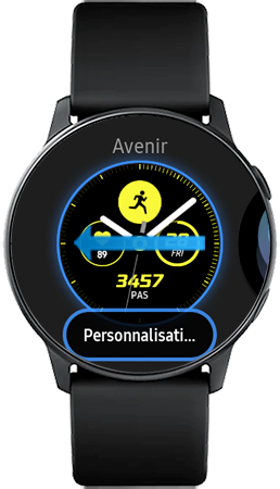 Balayez l’écran du doigt vers la gauche pour parcourir les cadrans disponibles