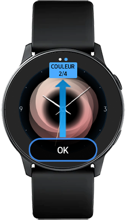 Balayez l’écran du doigt vers le haut pour modifier un aspect