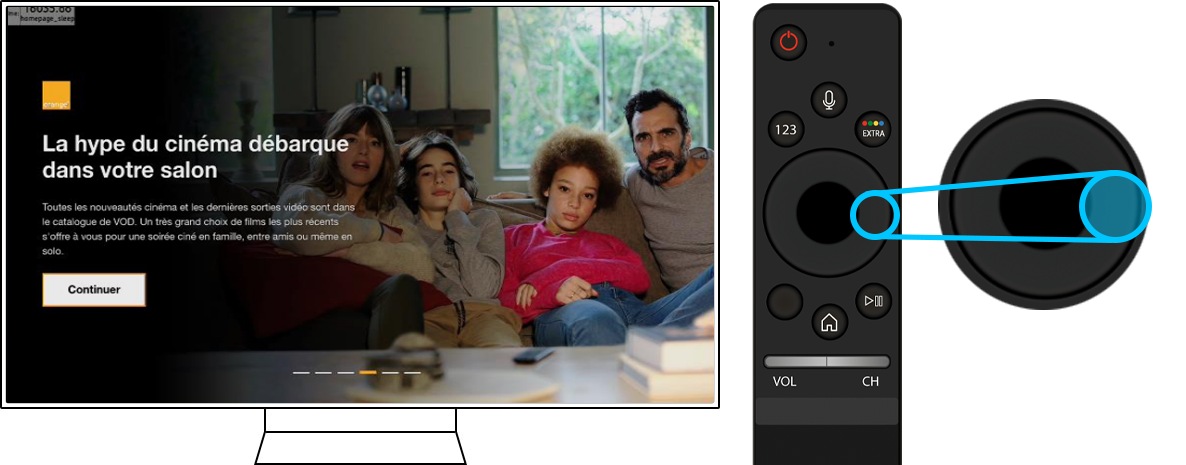 Aperçu de la section « VOD » d'Orange TV