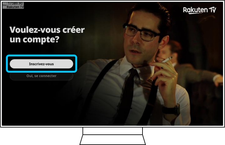 Aperçu de la page d'inscription de Rakuten TV