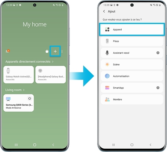 Mise en miroir à l’aide de SmartThings étape1