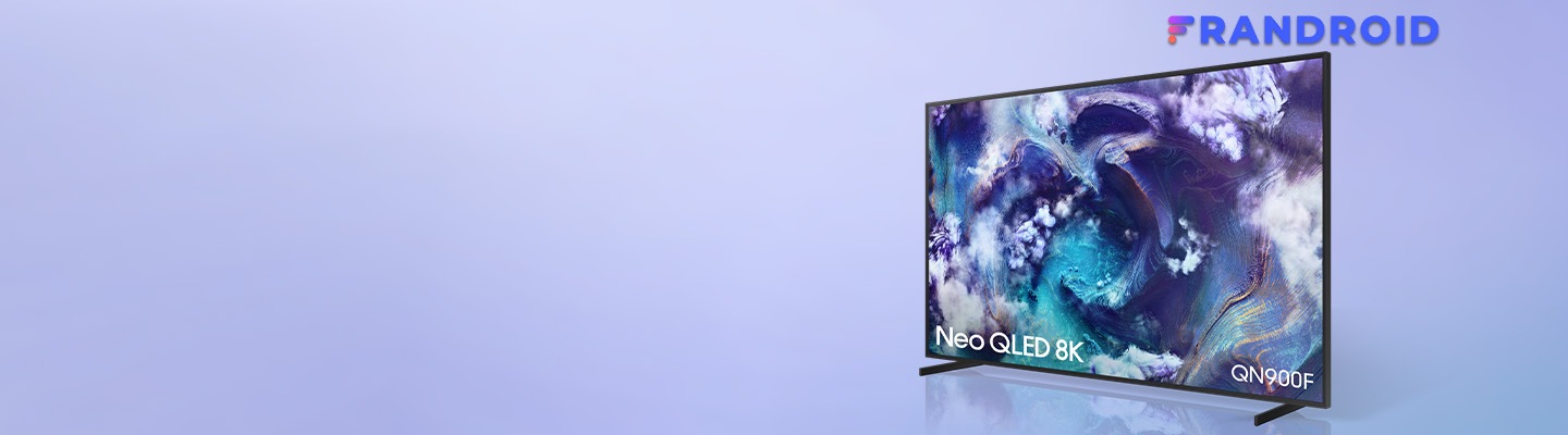 A Neo QLED 8K QN900F with Frandroid logo.