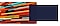 On 4K TV, a mixture of blue, yellow, orange and red lights are shown horizontally on a black background that looks clear in high definition.