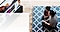 A mother and daughter sitting on a blue rug with white patterns in front of a Samsung Smart TV. They are looking at the various apps installed on a Smart TV.