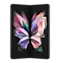 Развернутый Galaxy Z Fold3 5G в цвете фантомный черный со стороны основного экрана с цветными обоями на главном экране.