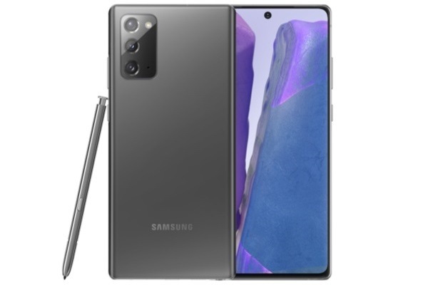vista frontal del  Galaxy Note20