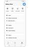 Passo 3. Página de menu Galaxy Store com o ícone de definições em destaque.
