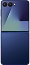 Galaxy Z Flip7 σε Blue Shadow, όπως φαίνεται ανοιχτό από πίσω.