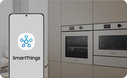 Η εικόνα αναπαριστά μια οικιακή συσκευή που είναι συνδεδεμένη στην εφαρμογή SmartThings.