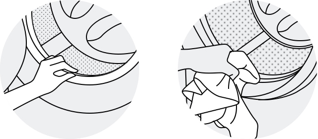 3 - καθαρίστε το τύμπανο και το στεγανοποιητικό της πόρτας