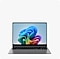 灰色的 Galaxy Book5 Pro 處於開啟狀態,面朝前方,螢幕上顯示著彩色桌布。