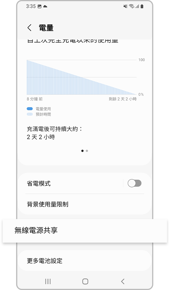 限制無線電源共享功能的第 3 個步驟