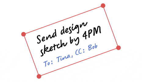 轉正您的手寫內容的示例