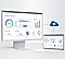 A monitor displaying a video. Sound waves coming out from the monitor.