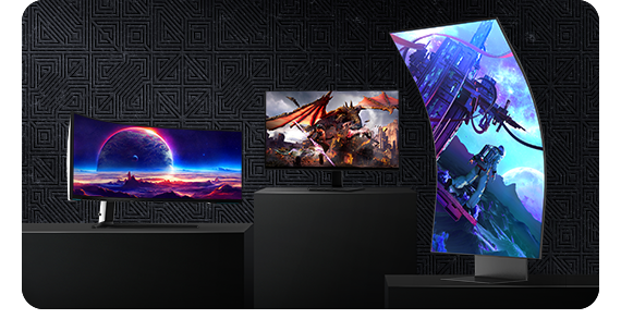 Ultrawide cuved gaming monitor, 16:9 ratio screen gaming monitor and  Odyssey Ark monitor