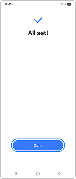 Tapping the Done button