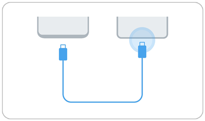 Image showing how to connect two Galaxy phones by USB cable