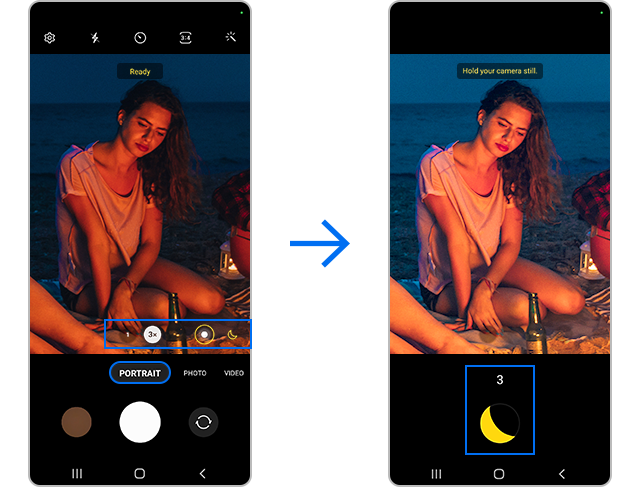 Galaxy S22 portrait picture at night